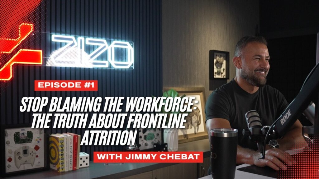 Jimmy Chebat presenting on frontline attrition in The Engagement Architecture Episode 1